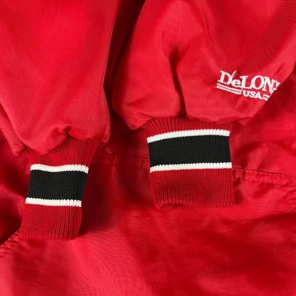 VTG 90s NHL Chicago Blackhawks Hockey Jacket Extra Large Red 1/4 Zip Windbreaker - Picture 6 of 16